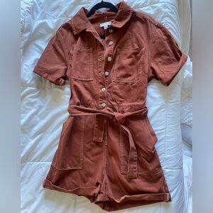 TOP SHOP - Vintage Style Rust Utility Denim Romper
